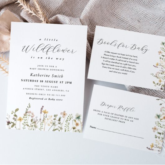 Une Petite Invitation Baby shower Fleur sauvage