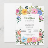 Une Petite Invitation Baby shower Fleur sauvage (Devant / Derrière)