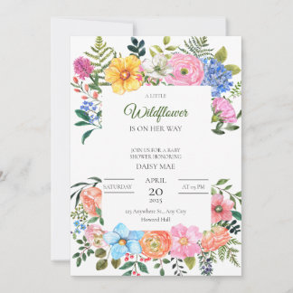 Une Petite Invitation Baby shower Fleur sauvage