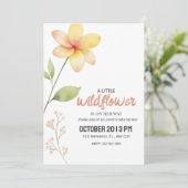Une Petite Invitation Baby shower Fleur sauvage (Debout devant)