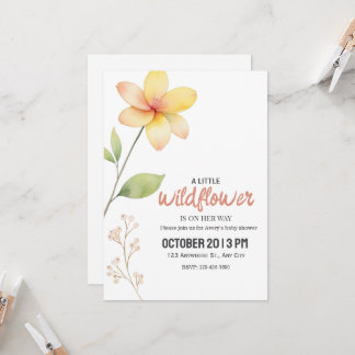 Une Petite Invitation Baby shower Fleur sauvage