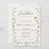 Une Petite Invitation Baby shower Fleur sauvage (Devant)
