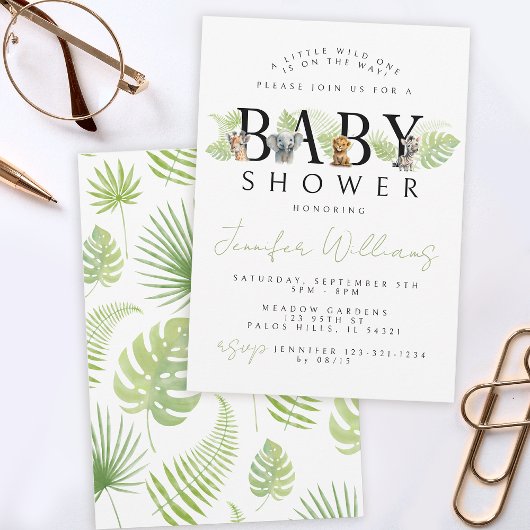 Une petite invitation baby shower Safari un peu sa