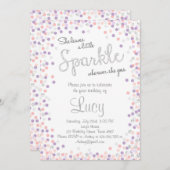 Une petite invitation d'anniversaire Silver violet (Devant / Derrière)