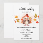 Une petite invitation de baby shower de chute de T (Devant / Derrière)