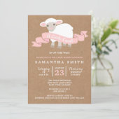 Une petite invitation de baby shower de fille (Debout devant)