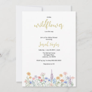 Une petite invitation de Baby Shower de fleur sauv