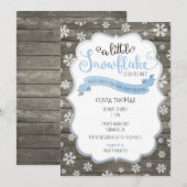 Une petite invitation de baby shower de flocon de (Devant / Derrière)