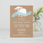 Une petite invitation de baby shower de garçon (Debout devant)