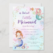 Une Petite Invitation De Baby shower De Sirène (Devant)