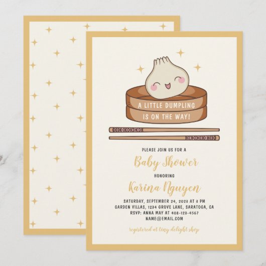 Une Petite Invitation De Baby shower En Doublure (Devant / Derrière)
