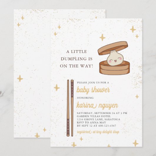 Une Petite Invitation De Baby shower En Doublure (Devant / Derrière)
