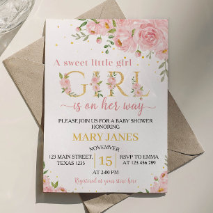 Une Petite Invitation De Baby shower Fille Un Peu