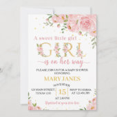 Une Petite Invitation De Baby shower Fille Un Peu (Devant)