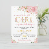 Une Petite Invitation De Baby shower Fille Un Peu (Debout devant)