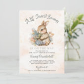 Une Petite Invitation De Baby shower Fleur sauvage (Debout devant)