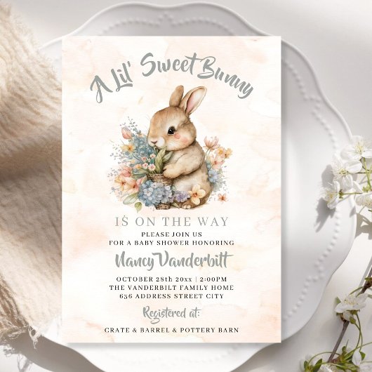 Une Petite Invitation De Baby shower Fleur sauvage