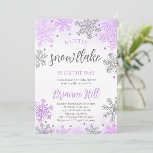 Une petite invitation de Baby Shower flocon de nei
