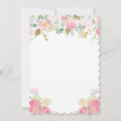 Une Petite Invitation De Baby shower Floral Bunny (Dos)