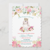 Une Petite Invitation De Baby shower Floral Bunny (Devant)