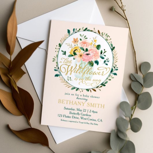 Une Petite Invitation De Baby shower Floral Fleur