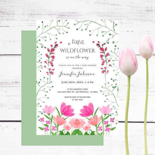 Une Petite Invitation De Baby shower Floral Fleur 