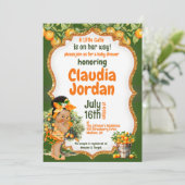 Une Petite Invitation De Baby shower Orange Cutie (Debout devant)