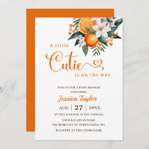 Une Petite Invitation De Baby shower Orange Cutie
