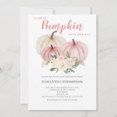Une Petite Invitation De Baby shower Rose Citrouil (Devant)
