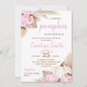 Une Petite Invitation De Baby shower Rose Citrouil (Devant)