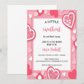 Une petite invitation de coeurs roses (Devant / Derrière)