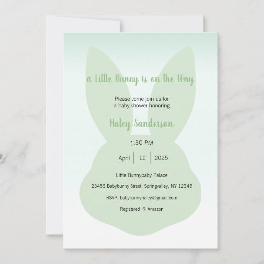 Une petite invitation de lapin en route (Devant)