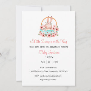 Une petite invitation de lapin en route, bébé