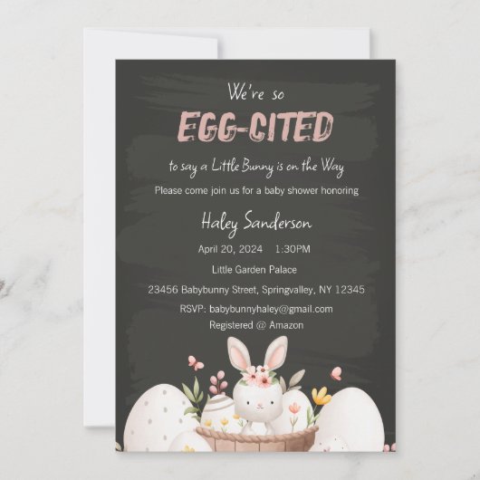 Une petite invitation de lapin en route, Egg-cited (Devant)