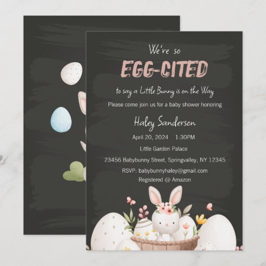 Une petite invitation de lapin en route, Egg-cited (Devant / Derrière)