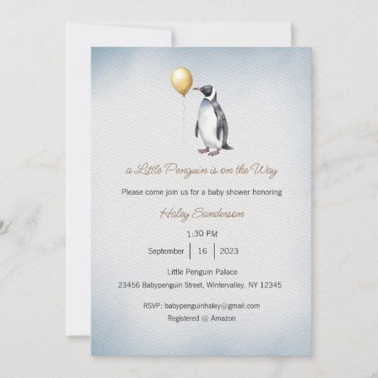 Une petite invitation de manchot est en route, Béb (Devant)