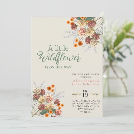 une petite invitation fleur sauvage à boho (Debout devant)