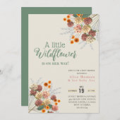 une petite invitation fleur sauvage à boho (Devant / Derrière)