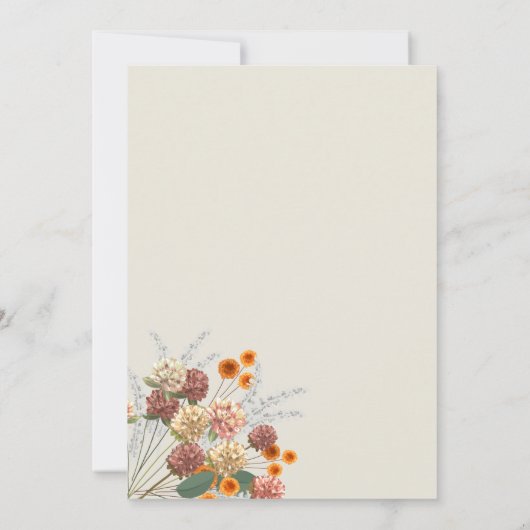 une petite invitation fleur sauvage à boho (Dos)