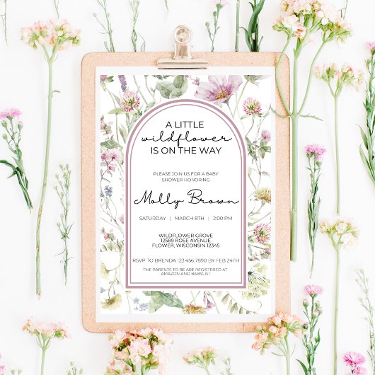 UNE PETITE INVITATION FLEUR SAUVAGE AU BABY SHOWER