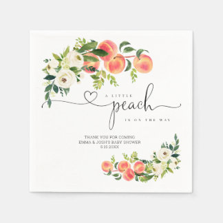 Une petite serviette en papier Baby shower de pêch