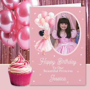 Une Photo Carte d'Anniversaire Princesse aux Cheve