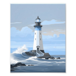 Une photo d'agrandissement d'un phare bleu peint