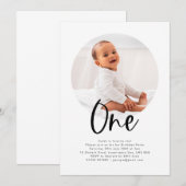 Une photo ronde Invitation d'anniversaire (Devant / Derrière)