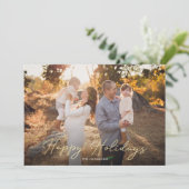 Une photo Rustic Gold Script Bonne Carte de vacanc (Debout devant)