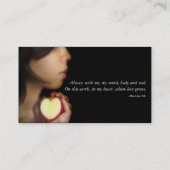 Une pièce de ma carte de commerce (Dos)