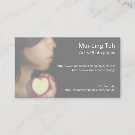 Une pièce de ma carte de commerce (Devant)