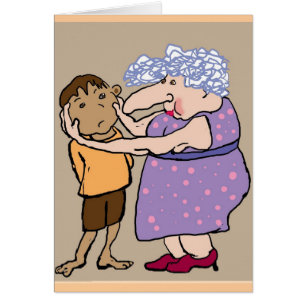 Une pincée sur la joue de Aunty Dot