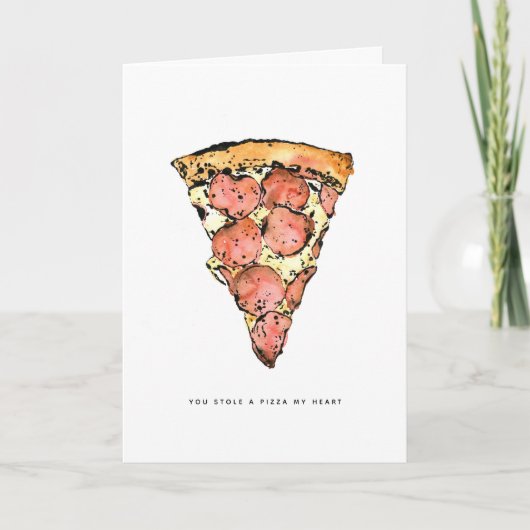 Une pizza Mon coeur Carte de voeux Saint Valentin (Devant)