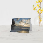 Une Plage Glorieuse Matin Penser De Vous Carte (Fleur jaune)